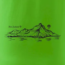 Nový Zéland nápis a hory Aoraki -  Mount Cook