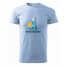 Paddleboard s pádlem při západu slunce eat sleep repeat