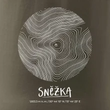 Sněžka - vrstevnice v kruhu