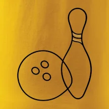 Bowling minimalistická linka s koulí a kuželkou