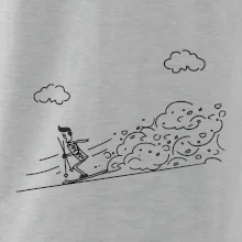 Kreslený lyžař na horách