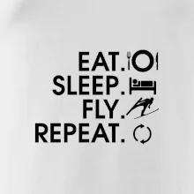 Eat sleep fly repeat - skoky na lyžích