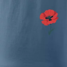 Vlčí mák kreslený na prsu