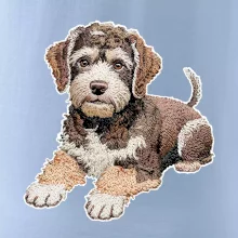 Lagotto romagnolo ležicí vyšívaný na prsu
