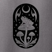 Goblincore černobílá oválná žába