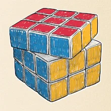 Rubikova kostka kreslená