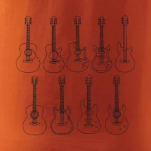 Typy kytar černé kresby