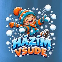 Rodinná vánoční trička - Házím všude dítě sněhová bitva