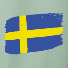 Švédsko vlajka štětkou