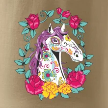 Kůň barevný s květinami