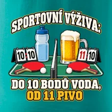 Sportovní výživa -  do 10 bodů voda, od 11 pivo