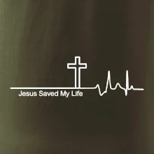 Jesus Saved My Life kříž ekg Jesus Saved My Life kříž ekg