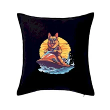 Německý ovčák na vodním skútru