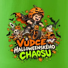 Malý dýňový král na dětském odrážedle