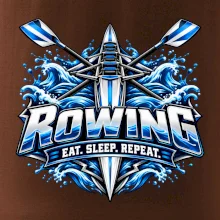 Veslařská loď se zkříženými vesly eat sleep repeat