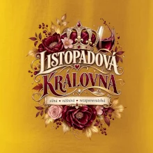 Listopadová královna s vínem a květinami
