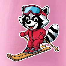 Mýval na lyžích - kreslený