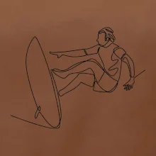 Surfař na vlně jedním tahem