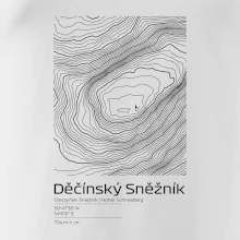 Děčínský Sněžník - vrstevnice v obdélníku