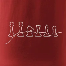 Šachové figurky v řadě - obrys