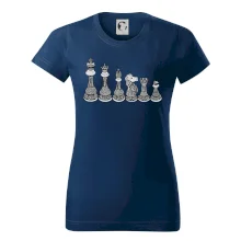 Šachové figurky v řadě - kreslené