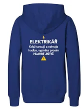 Elektrikář - hlavní jistič - Nápis na zádech