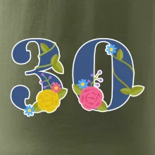Květinové číslo kreslené - 30