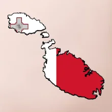 Mapa Malta s vlajkou