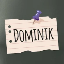 Papírek se jmenovkou - prso - vlastní jméno