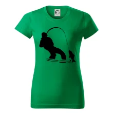 Rybář tahající rybu