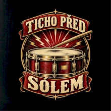Ticho před sólem - vintage bubenický emblém