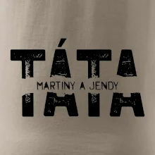 Černý nápis táta a jména dětí