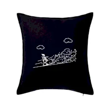 Kreslený lyžař na horách