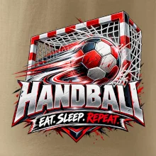 Házenkářský míč v brance eat sleep repeat