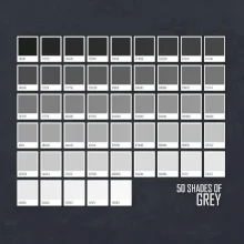 50 barevných odstínů šedi
