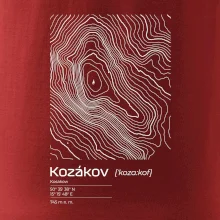 Kozákov - vrstevnice v obdélníku
