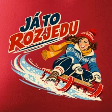 Rodinná vánoční trička - Já to rozjedu máma sáňkování