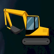 Bagr bez nápisu  z boku