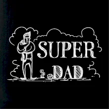 Kreslený nápis super dad