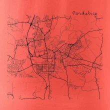 Mapy měst černobílé Pardubice