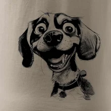 Černobílá karikatura bígl