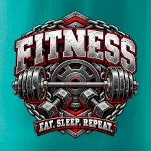 Fitness činka a závaží eat sleep repeat