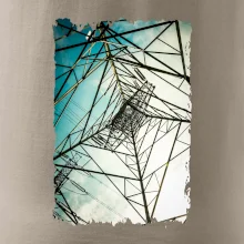 Barevné nebe - stožáry vysokého napětí