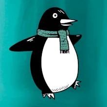 Tučňák se zelenou šálou