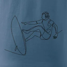 Surfař na vlně jedním tahem