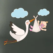 Čáp čekáme miminko - holka