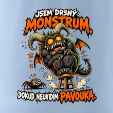 Drsné rohaté monstrum se bojí pavoučka