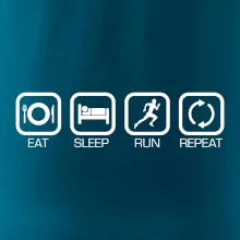 Eat sleep run repeat v řadě Eat sleep run repeat v řadě
