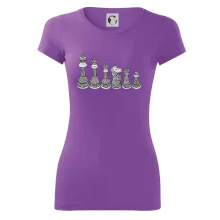 Šachové figurky v řadě - kreslené