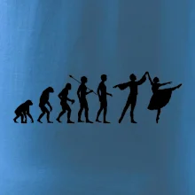 Evoluce tanec - muž a žena se sukní